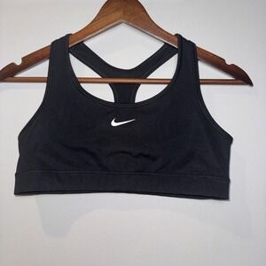 Nike Swoosh Bra Medium Support DA1030-010 Girl's XL Black Training‎ Athletic